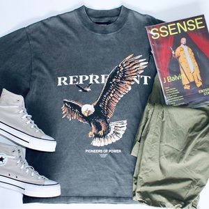 REPRESENT PIONEERS OF POWER TEE VINTAGE GREY